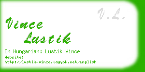 vince lustik business card